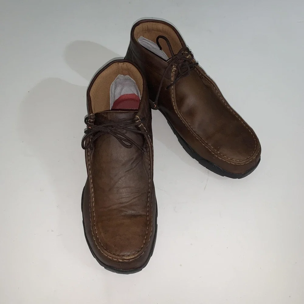 Twisted X Boots Mens Size 12W Brown Leather Chukka Ankle Steel Toe Work MDMST01